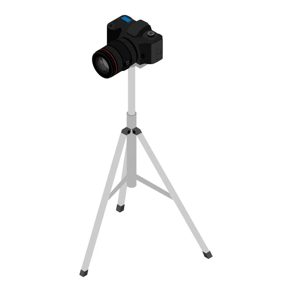 배경에 삼각대에 카메라가 있습니다 삼각대에 카메라 관점이죠 Vector — 스톡 벡터