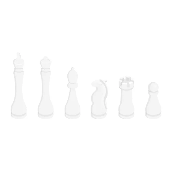 Σκάκι Κομμάτια Βασιλιάς Βασίλισσα Επίσκοπος Ιππότης Πύργος Πιόνι Ισομετρική Άποψη — Διανυσματικό Αρχείο