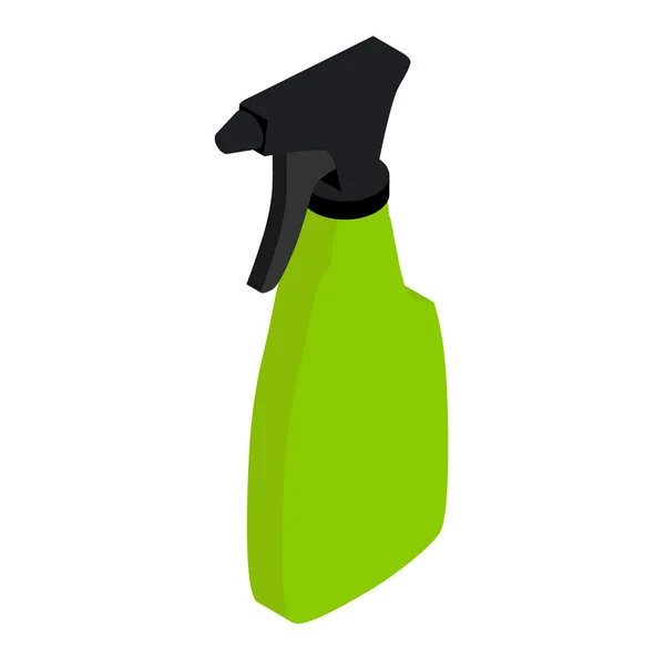 Yeşil Sprey Şişesi Temizlik Malzemeleri Püskürtme Şişesi Vektör Zometrik Görünüm — Stok Vektör