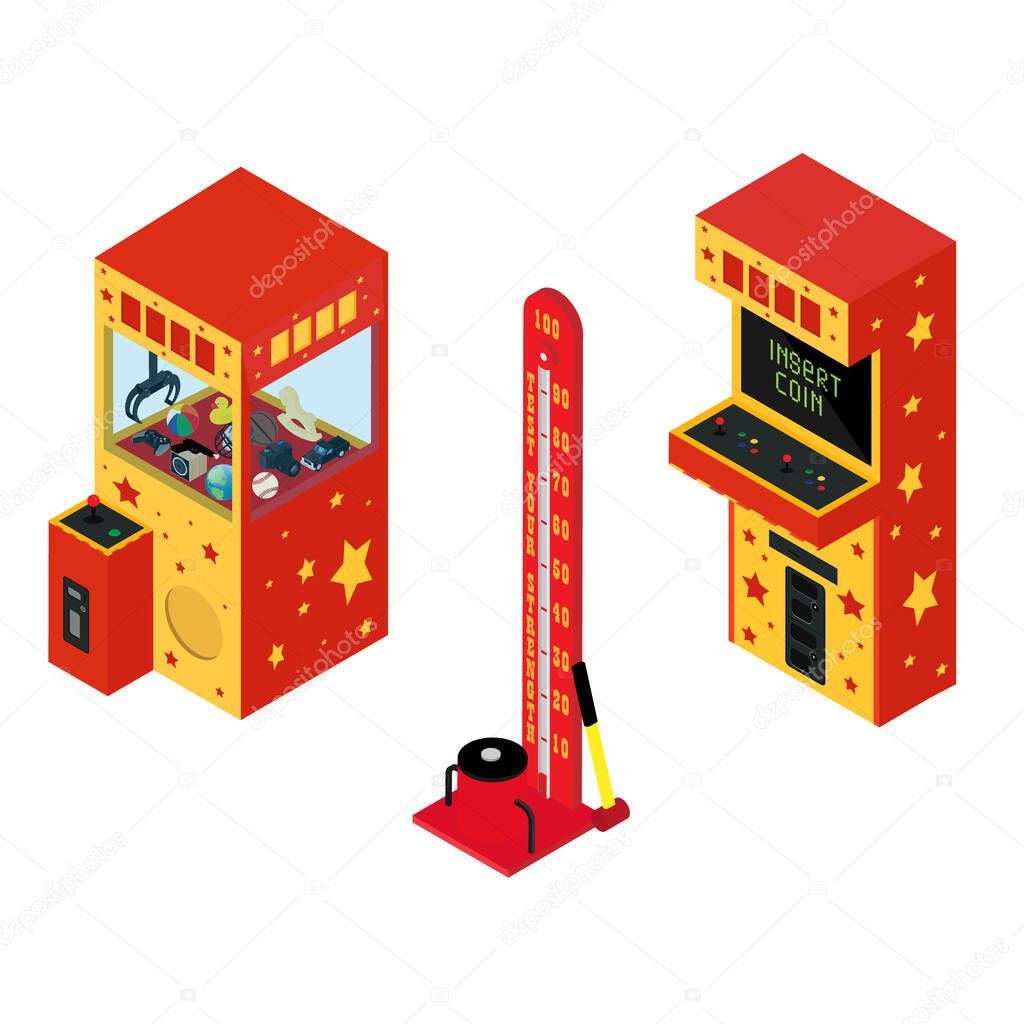 Vending machine pullout toys, arcade game machine and Test your strength