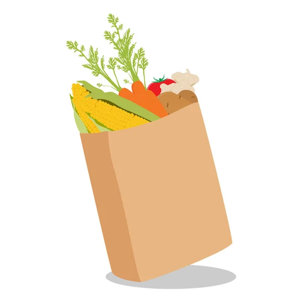 Shopping Bag Ecologici Sacchetti Carta Con Verdure Concetto Raster Shopping — Foto Stock