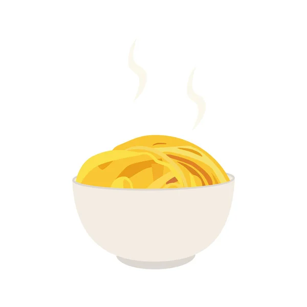 Smaklig Aptitretande Klassisk Italiensk Spaghetti Pasta Skål Isolerad Vit Bakgrund — Stockfoto