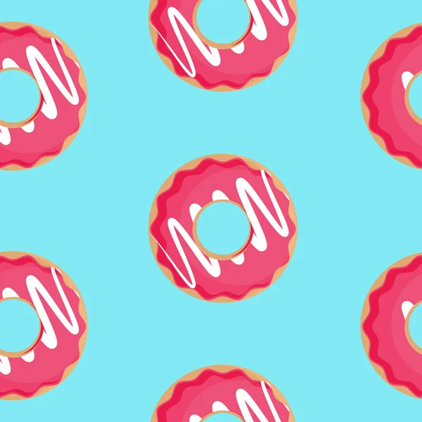 Солодкий Літній Візерунок Пончиками Растрові Ілюстрації — стокове фото