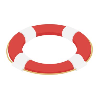 Yaşam şamandırası beyaz arka planda izole edilmiş. Can yeleği. Isome Manzarası. raster