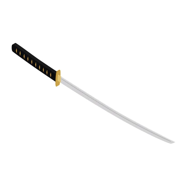 武士刀 伝統的な武器に隔離された日本刀剣ラスター — ストック写真