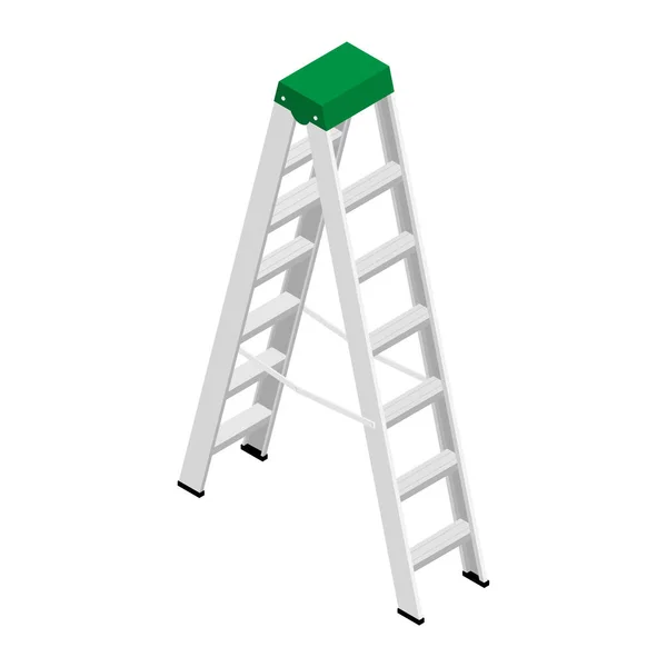 Metallic Household Isolated Aluminum Ladder Raster Ladder Construction Stepladder — Stock Photo, Image