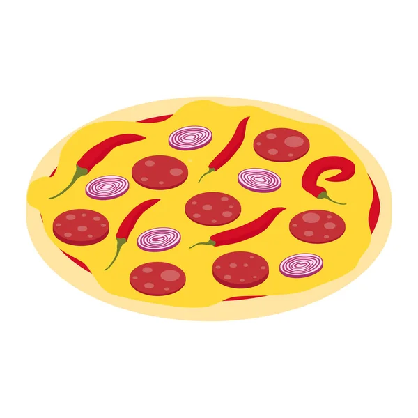 Вкусная Мексиканская Пицца Изолированная Белом Пицца Ресторанов Пиццерий Вкусная Пицца — стоковое фото