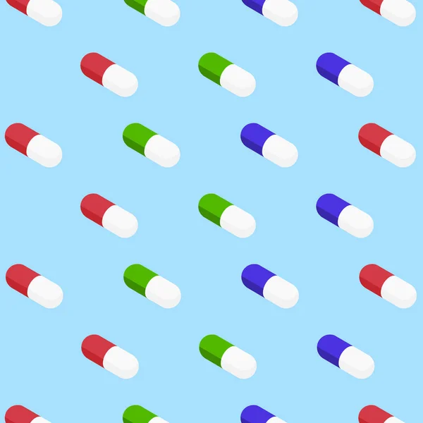 Capsule Pills Pattern Blue Background — Stock Photo, Image
