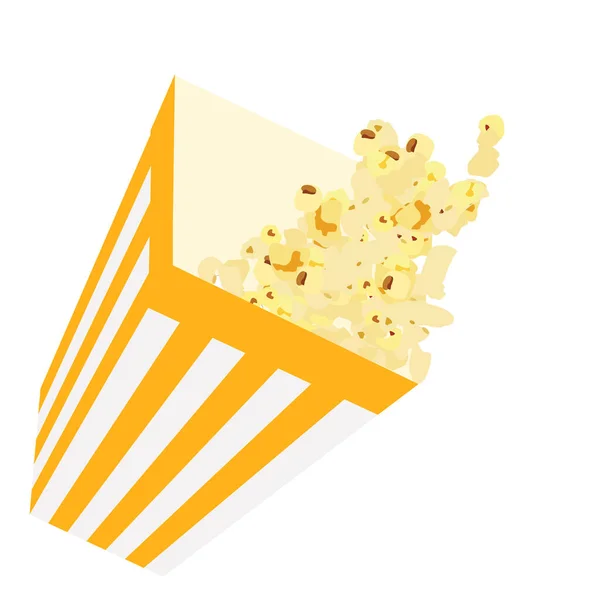 Papierowy Kubek Popcornem Wiadro Popcornem Paski Raster — Zdjęcie stockowe