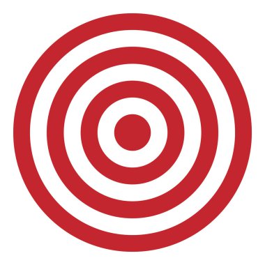 Okçuluk hedefi, beyaz arka planda izole edilmiş. Hedefi vuruyorum. İş konseptindeki hedefe ulaşmak. Hedef vektör simgesi