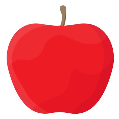 Kırmızı elma, beyaz arka planda izole edilmiş. Elma ikonu. Vektör illüstrasyonu