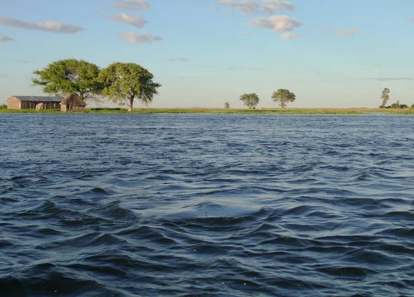 Village Bank Rising Zambezi — Stock Photo, Image