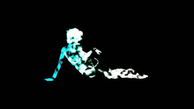 Parlayan ve ışıldayan kız modeli koyu bir arka plan altında