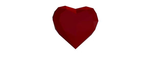 Красный Бриллиант Форме Сердца Белом Фоне — стоковое фото