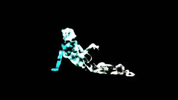 Parlayan ve ışıldayan kız modeli koyu bir arka plan altında