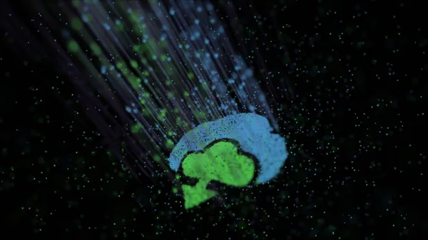 Bulut Hesaplama soyut 3D çizim ve 3D illüstrasyon