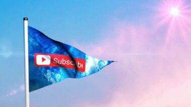 Boyalı Sanatsal Abone Bayrağı Üçgen şekilli Gerçekçi Bayrak 3D Yapılandırma ve 3D Görüntü