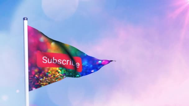 Painted Artistic Subscribe Flagge Dreieckige Form Realistische Flagge Rendering Und — Stockvideo