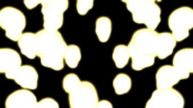 Yüzleri altın ve siyah renkli, üç boyutlu ve üç boyutlu resimlerle çevrili çok sayıda insan kafatası.