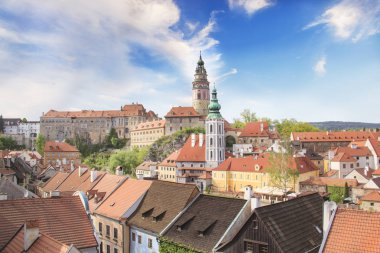 Güzel manzara, tarihi merkezi, Cesky Krumlov, Çek Cumhuriyeti