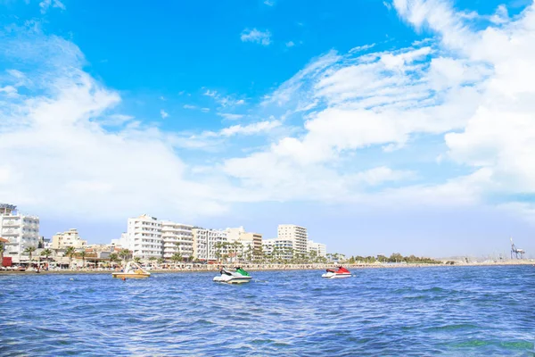 Gyönyörű Kilátás Nyílik Utcán Ciprusi Larnaca Homokos Cto Pyla Strand — Stock Fotó