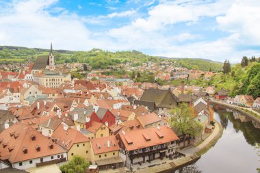 Güzel manzara, tarihi merkezi, Cesky Krumlov, Çek Cumhuriyeti