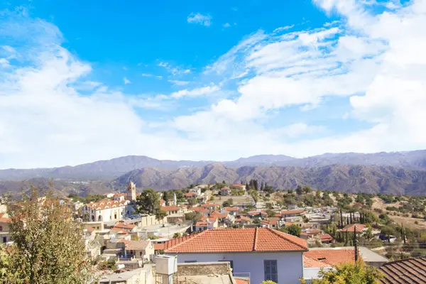 Güzel bir esnaf Lefkara, Kıbrıs pitoresk köy manzarası