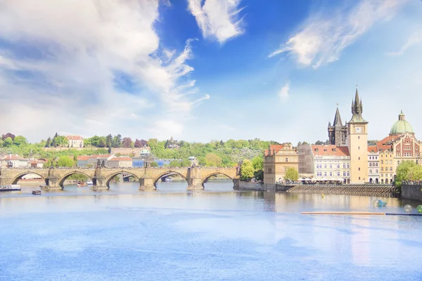 Schöne Aussicht Auf Karlsbrücke Altstadt Und Altstadtturm Der Karlsbrücke Tschechische — Stockfoto