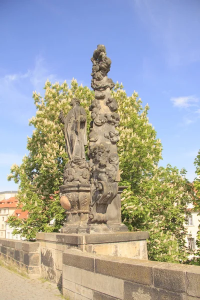 Jedna Rzeźb Moście Karola Praga Republika Czeska — Zdjęcie stockowe