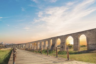Beautiful view of the aqueduct in Larnaca, Cyprus clipart