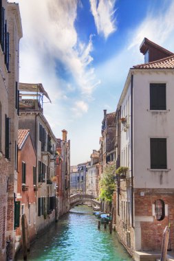 Venedik, İtalya Venedik ve sakin kanallardan biri güzel görünümü