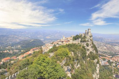Mount Monte Titano San Marino Cumhuriyeti Guaita Kulesi, güzel bir görünüm