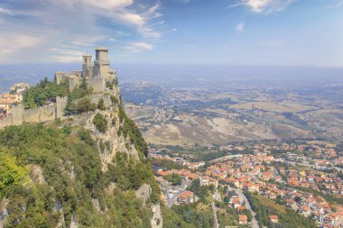 Mount Monte Titano San Marino Cumhuriyeti Guaita Kulesi, güzel bir görünüm