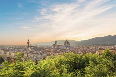 Santa Maria del Fiore ve Giotto's Belltower Floransa, İtalya güzel görünümü