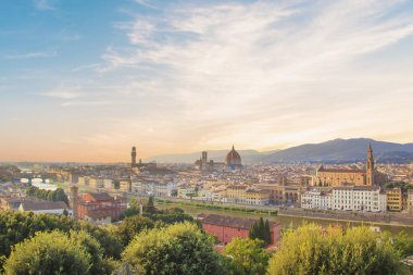 Santa Maria del Fiore ve Giotto's Belltower Floransa, İtalya güzel görünümü