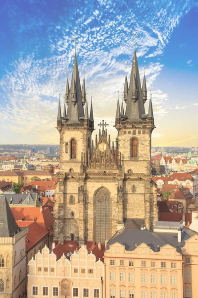 Beautiful View Old Town Square Tyn Church Prague Czech Republic — Stock Photo, Image