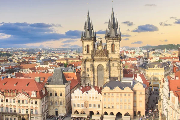 Beautiful View Old Town Square Tyn Church Prague Czech Republic — Stock Photo, Image