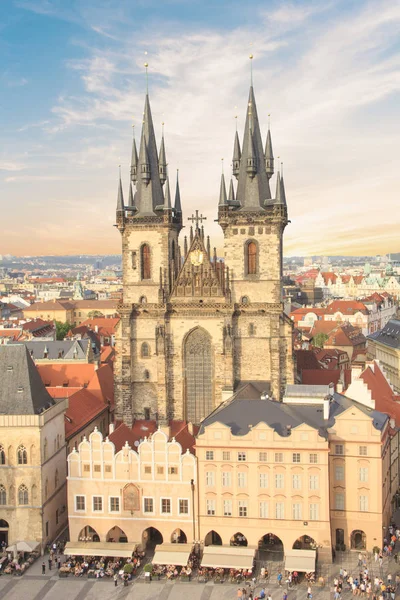Beautiful View Old Town Square Tyn Church Prague Czech Republic — Stock Photo, Image