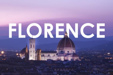 Santa Maria del Fiore ve Giotto's Belltower Floransa, İtalya güzel görünümü