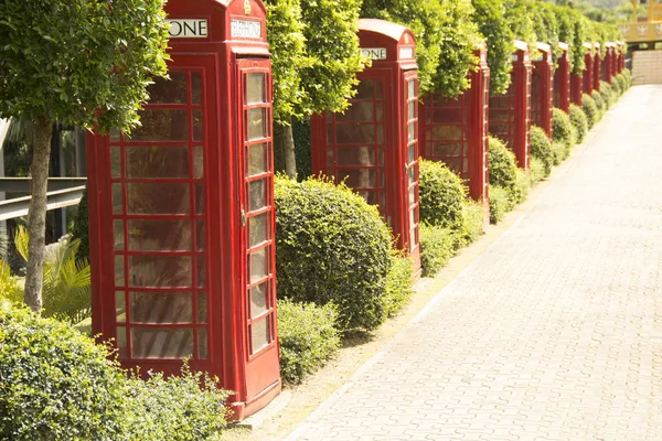 Decorative English phone booths in Nong Nooch Tropical Park, Pattaya Thailand