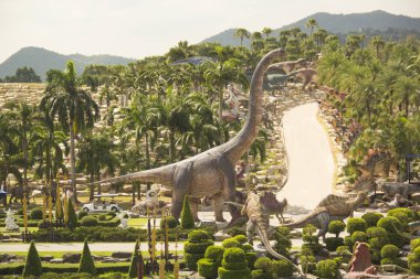 Pattaya - 27 Ekim: Nong Nooch Tropical Park güzel görünümünü üzerinde 27 Ekim 2018 Pattaya, Tayland