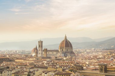 Santa Maria del Fiore ve Giotto's Belltower Floransa, İtalya güzel görünümü