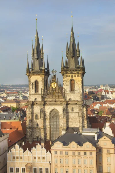 Bela Vista Praça Cidade Velha Igreja Tyn Praga República Checa — Fotografia de Stock