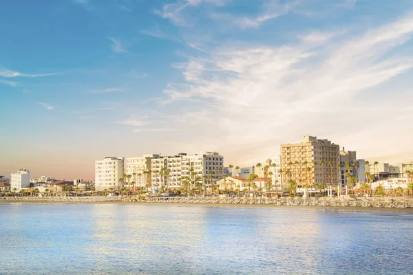 Prachtig Uitzicht Hoofdstraat Van Larnaca Phinikoudes Strand Cyprus — Stockfoto