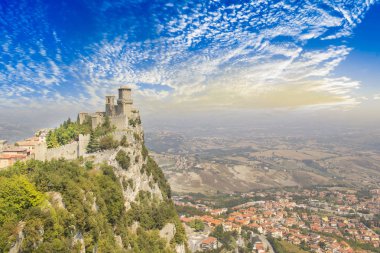 Mount Monte Titano San Marino Cumhuriyeti Guaita Kulesi, güzel bir görünüm