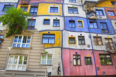 Viyana, Avusturya'daki Hundertwasser evinin güzel manzarası