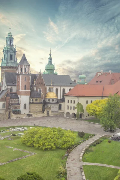 Nádherný Pohled Katedrálu Svatého Stanislava Václava Chrám Wašwel Královský Hrad — Stock fotografie