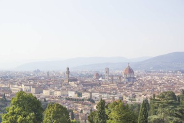 Santa Maria del Fiore ve Giotto's Belltower Floransa, İtalya güzel görünümü