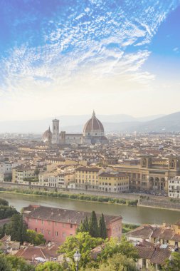 Santa Maria del Fiore ve Giotto's Belltower Floransa, İtalya güzel görünümü