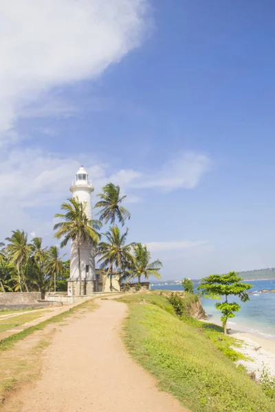 Piękny Widok Słynną Latarnię Morską Fort Galle Sri Lanka Słoneczny — Zdjęcie stockowe